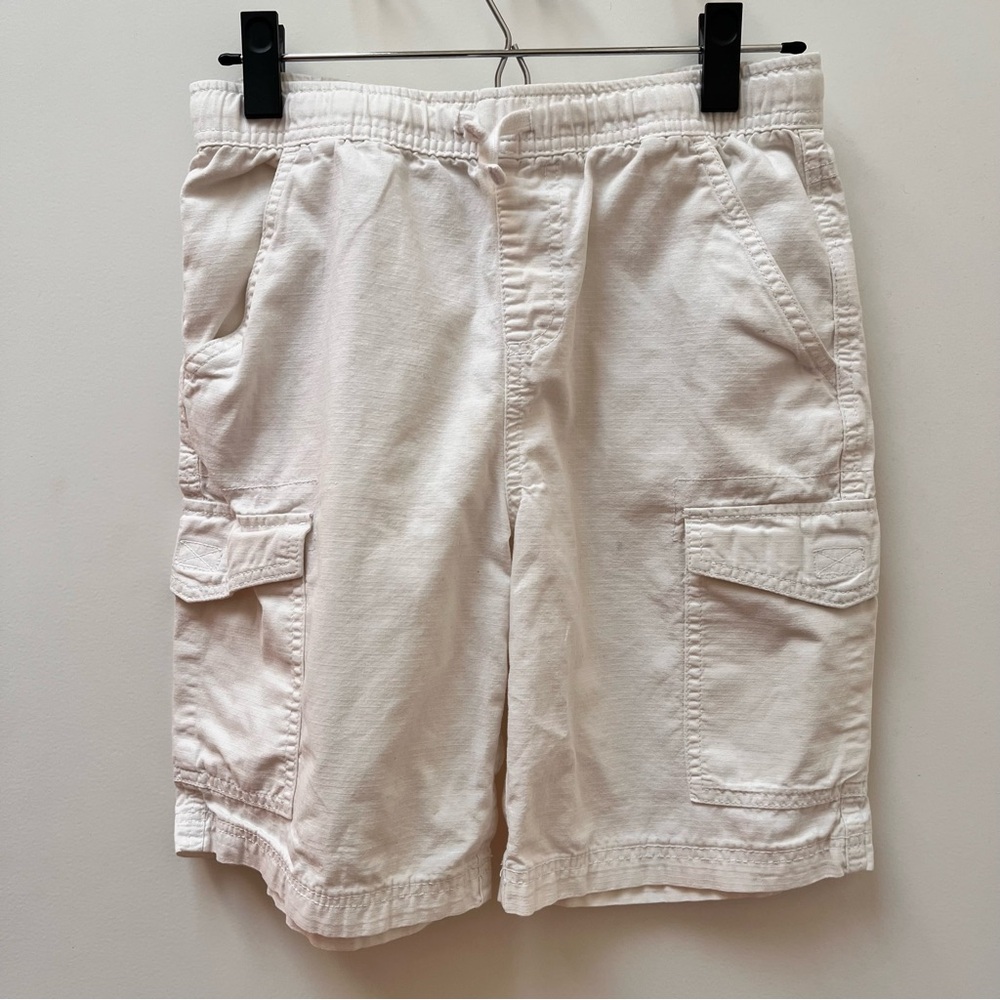 Crinkled White Cotton Boy's Short size Medium with Elastic Band